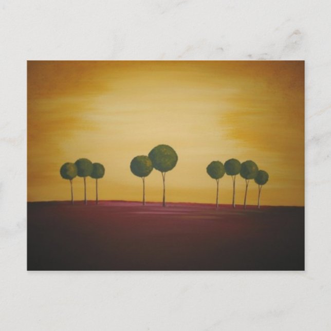 Nine Trees at Sunset Postcard (Front)