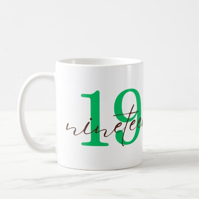 Nineteenth 19 Year Anniversary Personalization Coffee Mug (Left)