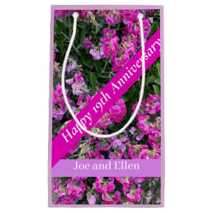 Nineteenth Wedding Anniversary Sweet Pea Small Gift Bag