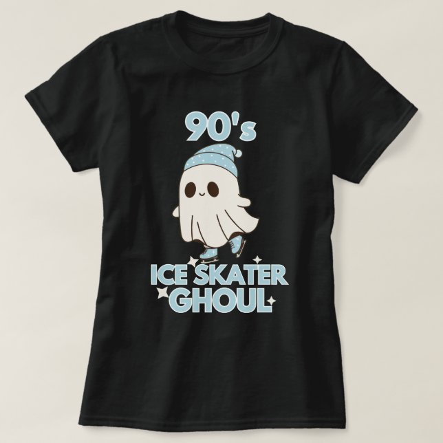 Nineties Ice Skater Ghoul Halloween T-Shirt (Design Front)
