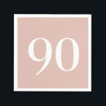 Ninetieth Birthday Blush Cocktail Napkins<br><div class="desc">90th Birthday cocktail napkins.  Simple.  Blush.</div>