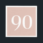 Ninetieth Birthday Blush Cocktail Napkins<br><div class="desc">90th Birthday cocktail napkins.  Simple.  Blush.</div>