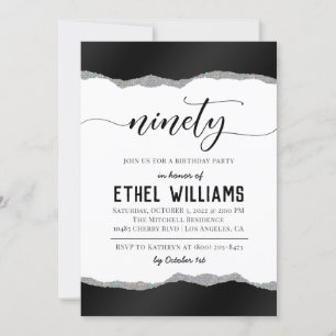 Ninety Diamond Birthday Invitation