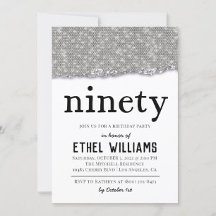 Ninety Diamond Birthday Invitation