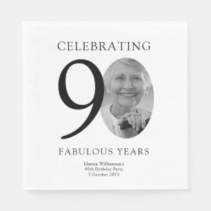Ninety Fabulous Years 90th Birthday Napkin