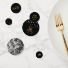 Ninety Gold & Black Confetti 90th Birthday Party