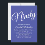Ninety Modern Script Lavender 90th Birthday Party Invitation<br><div class="desc">Simply Modern 90th Birthday Party Invitation Lavender Personalize this elegant Lavender birthday party invitation with the name of the person celebrating a very special day in their life and customize all of the birthday party celebration details. A 90th birthday is a special milestone to celebrate. Mark the occasion by creating...</div>