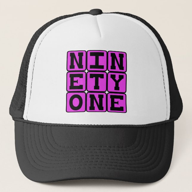 Ninety One, Number 91 Trucker Hat (Front)