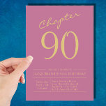 Ninety Pink Gold 90th Birthday Party Invitation<br><div class="desc">Whether you’re celebrating the big 9-0 or planning a party for a loved one, these personalized 90th birthday invitations from Zazzle are the perfect way to make your event stand out. Featuring an eye-catching pink and gold colour palette, these fun party invites will make a statement and bring your family...</div>