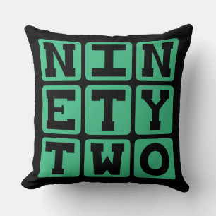 Ninety Two, Number 92 Throw Pillow