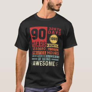 Ninety Years of Being Awesome 90 Years Old 90th Bi T-Shirt