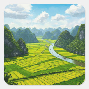 Ninh Binh Vietnam Travel Square Sticker