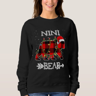 Nini Bear , Red Buffalo Plaid Mom Bear Pajama Sweatshirt