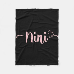 Nini Heart Xmas Grandma Women Mother's Day Christm Fleece Blanket