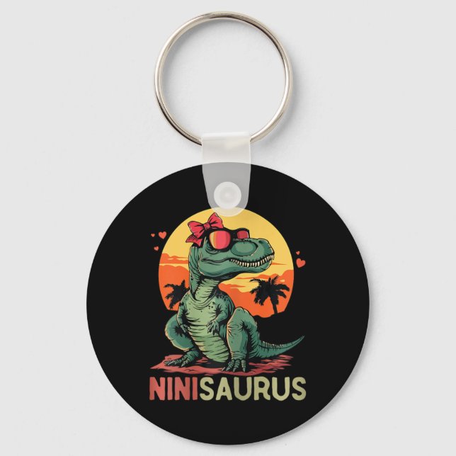 Ninisaurus Dino Dinosaur Nini-saurus T-rex Mother' Keychain (Front)