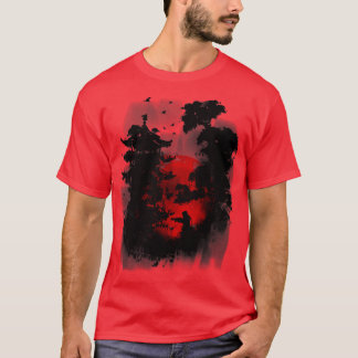 Ninja Academy Japanese Martial Arts Temple with Bo T-Shirt