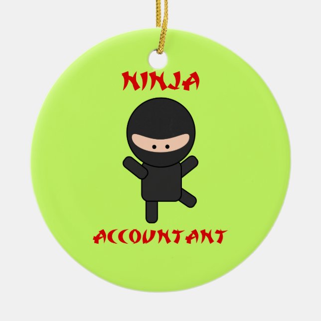 Ninja Accountant Ceramic Ornament (Front)