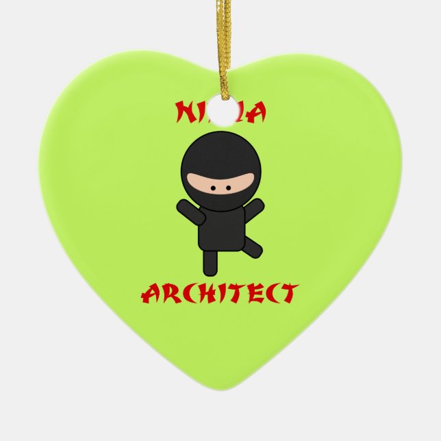 Ninja Architect Ceramic Ornament (Front)