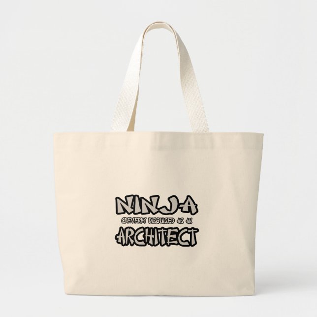Ninja...Architect Large Tote Bag (Front)