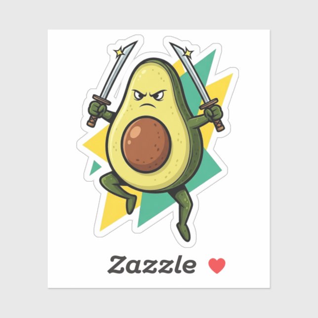 Ninja Avocado Cartoon – Funny Fruit Warrior Vector (Sheet)