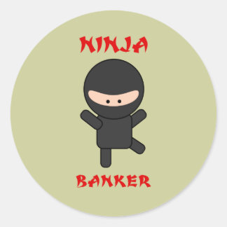 ninja banker classic round sticker