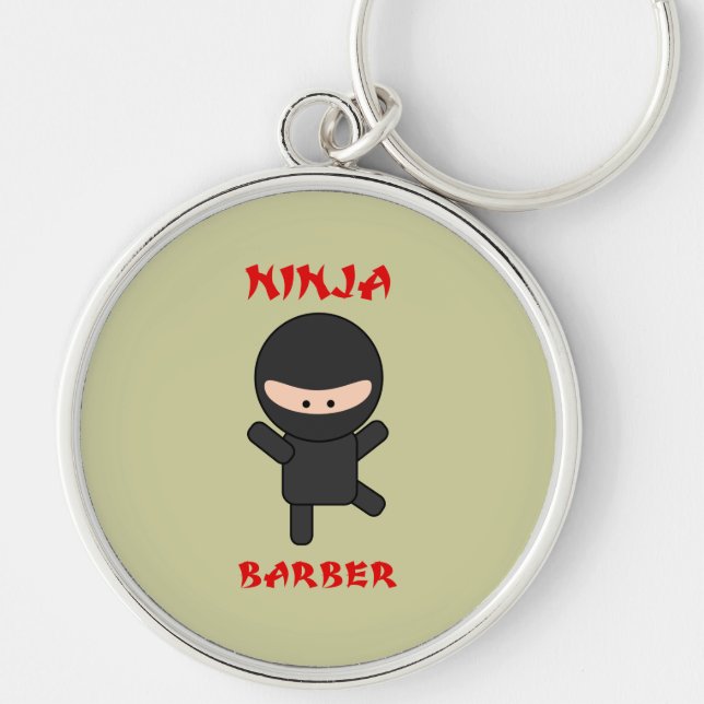 Ninja Barber Plain Keychain (Front)