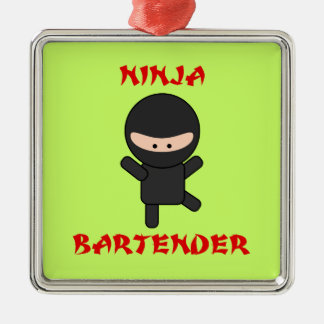 Ninja Bartender Metal Ornament