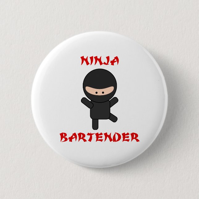 Ninja Bartender Plain 2 Inch Round Button (Front)