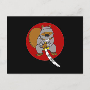 Ninja Beaver Postcard