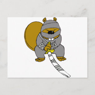 Ninja Beaver Postcard