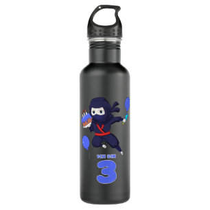 NINJA BIRTHDAY 3 3rd Birthday Boy Comic Lover 710 Ml Water Bottle