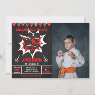Ninja Birthday Karate Ninja Party Photo Invitation