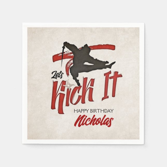 Ninja Birthday Napkin (Front)
