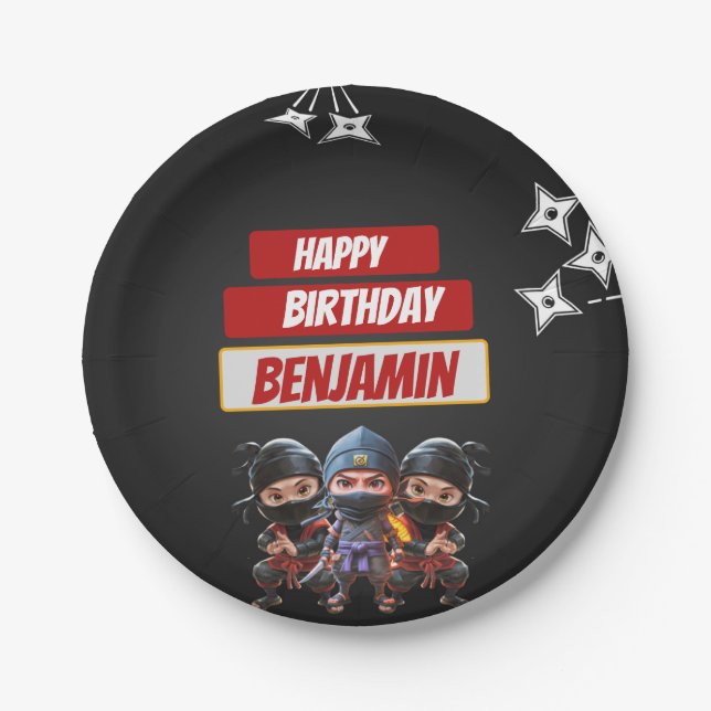Ninja Birthday Paper Plate (Front)