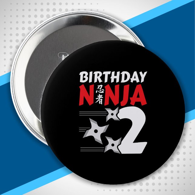 Ninja Birthday Party - Birthday Ninja 2 4 Inch Round Button (Creator Uploaded)