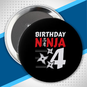 Ninja Birthday Party - Birthday Ninja 4 Inch Round Button