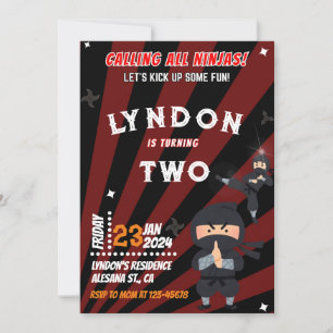 Ninja Birthday Party Invitation