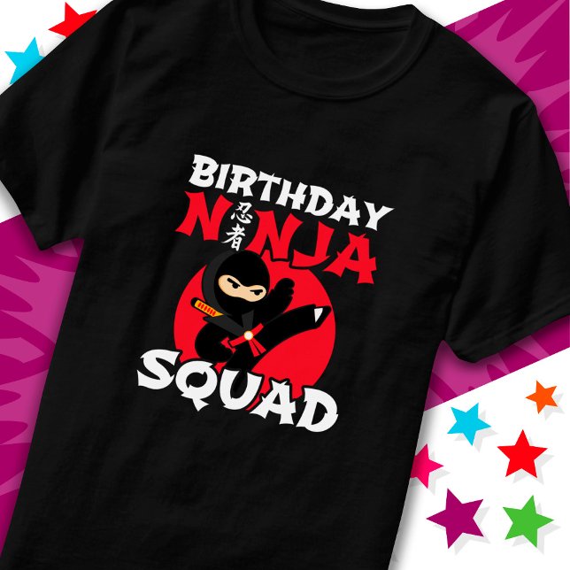 Ninja Birthday Party Theme Birthday Ninja Squad T-Shirt (Creator Uploaded)