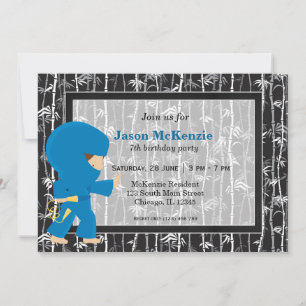 Ninja birthday theme invitation