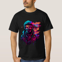 ninja Bold 80's Retro Synthwave Graphic Tee