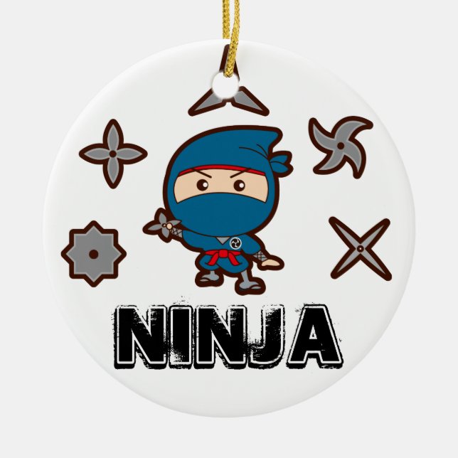 Ninja Boy Ceramic Ornament (Front)