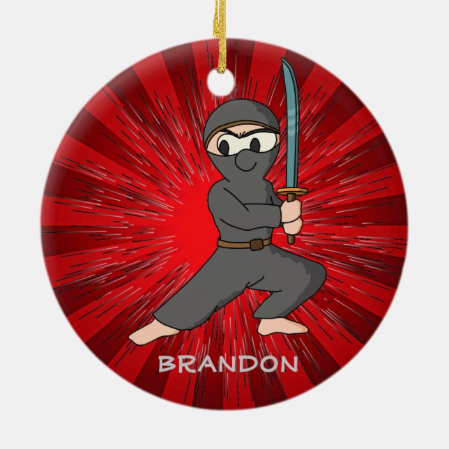 Ninja Boy  Design Ornament (Back)
