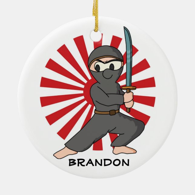 Ninja Boy  Design Ornament (Back)