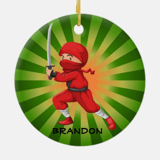 Ninja Boy  Design Ornament (Back)