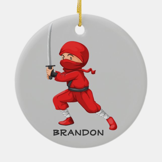 Ninja Boy  Design Ornament (Back)