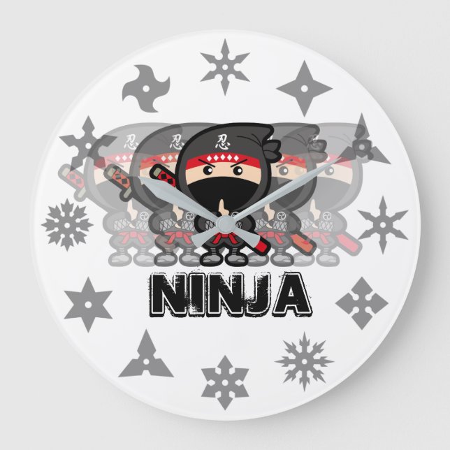 Ninja Boy Large Clock (Front)