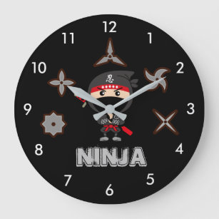 Ninja Boy Large Clock