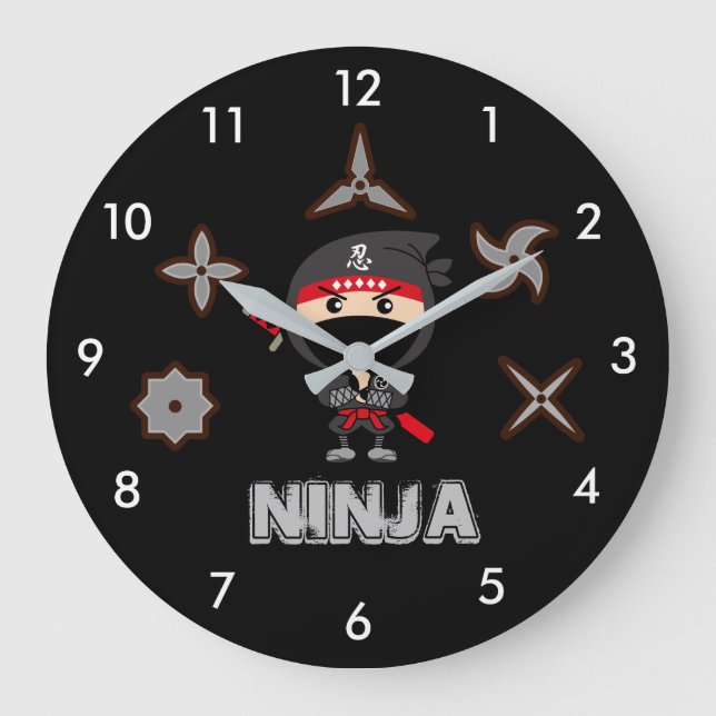 Ninja Boy Large Clock (Front)