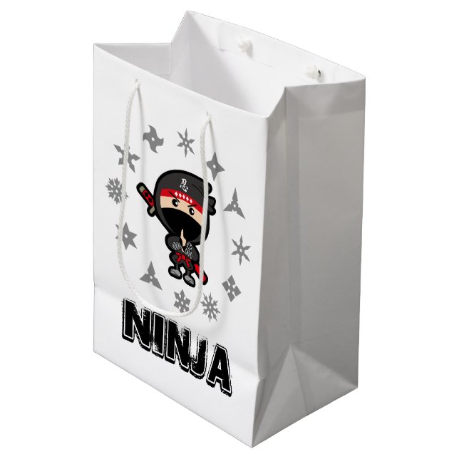 Ninja Boy Medium Gift Bag (Front Angled)