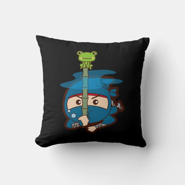 Ninja Boy Throw Pillow (Front)